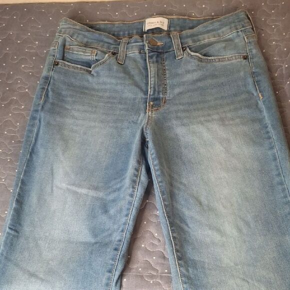 Crown & Ivy Striaght Blue Denim Jeans size 10 - Picture 2 of 7